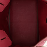 Hermès 2010 Rouge Rubis Clemence Birkin Retourne 35 PHW