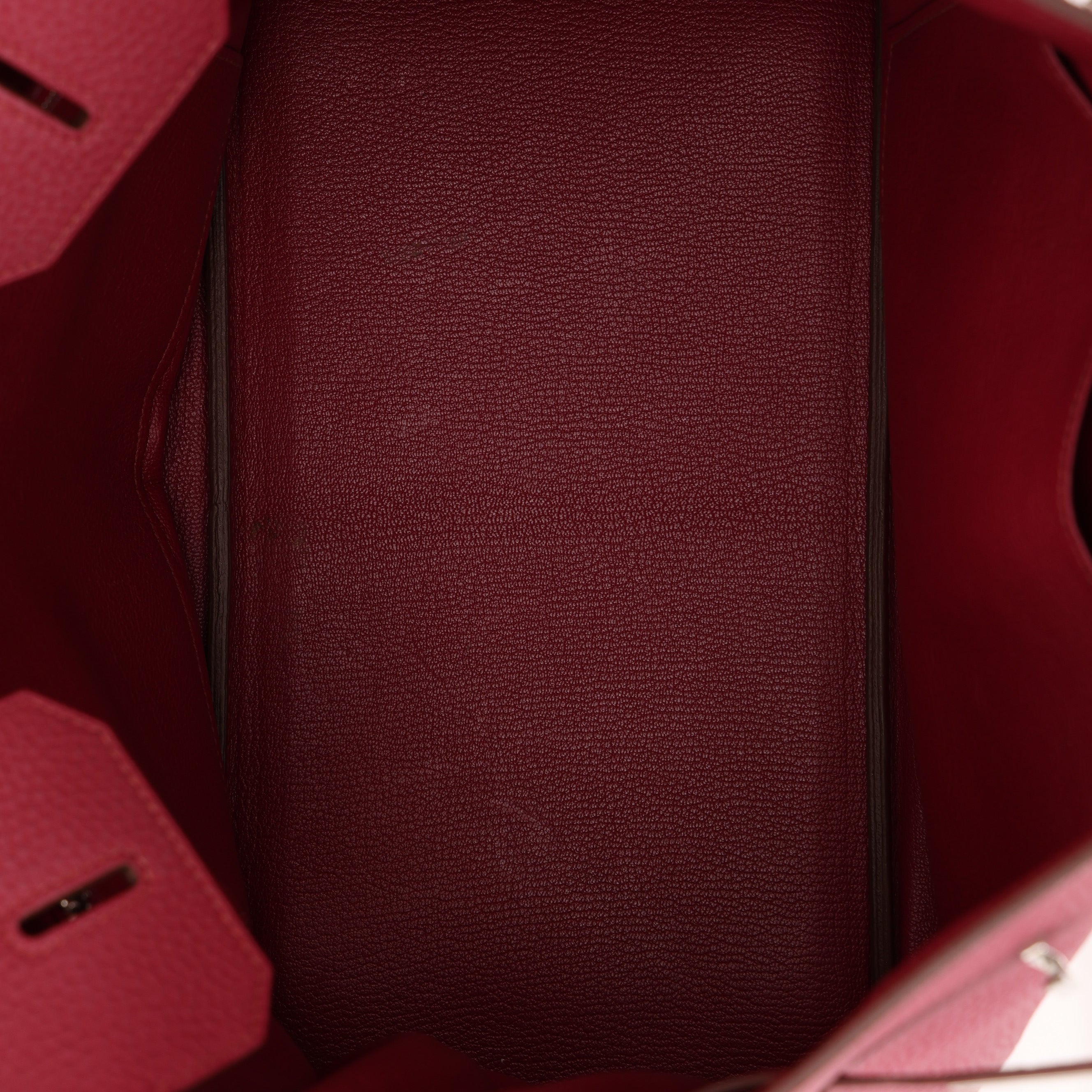 Hermès 2010 Rouge Rubis Clemence Birkin Retourne 35 PHW