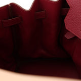 Hermès 2010 Rouge Rubis Clemence Birkin Retourne 35 PHW