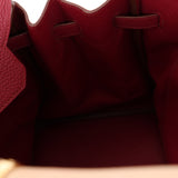 Hermès 2010 Rouge Rubis Clemence Birkin Retourne 35 PHW