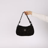 Chanel 2004 Suede Camellia Olsen Shoulder Bag