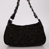 Chanel 2004 Suede Camellia Olsen Shoulder Bag