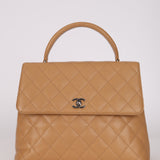 Chanel 2001 Caviar Beige Kelly Top Handle Bag SHW