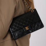 Chanel 1991 Lambskin Medium Classic Double Flap 24K GP
