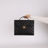 Chanel 1995 Caviar Black Briefcase 24K GP