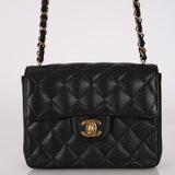 Rare Chanel 2005 Caviar Mini Square Flap Bag 24K GP