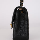 Rare Chanel 2005 Caviar Mini Square Flap Bag 24K GP
