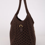 Miu Miu Brown Cotton Mesh Ivy Tote with Pouch