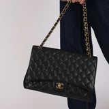 Chanel 2011 Caviar Maxi Classic Single Flap GHW