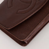 Chanel 1996 Chocolate Caviar Timless Wallet on Chain 24K GP