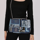 Rare Chanel Jumbo Single Flap Denim Patchwork 2014 SHW