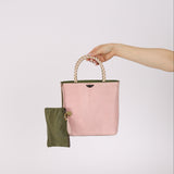 Christian Dior 2000 Pink Pony Hair Braided Handle Malice Shopper Tote w/ Pouch