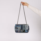 Rare Chanel 2014 Denim Patchwork Medium Single Flap Bag