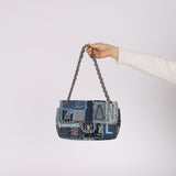 Rare Chanel 2014 Denim Patchwork Medium Single Flap Bag