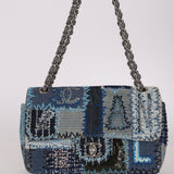 Rare Chanel 2014 Denim Patchwork Medium Single Flap Bag