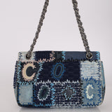 Rare Chanel 2014 Denim Patchwork Medium Single Flap Bag