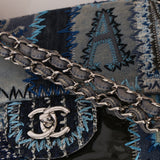 Rare Chanel 2014 Denim Patchwork Medium Single Flap Bag
