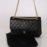 Chanel 1990s Lambskin Chain Double Flap Bag 24K GP