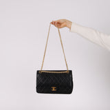Chanel 1990s Lambskin Chain Double Flap Bag 24K GP