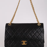 Chanel 1990s Lambskin Chain Double Flap Bag 24K GP
