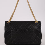 Chanel 1990s Lambskin Chain Double Flap Bag 24K GP