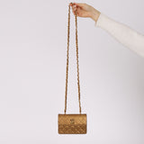 Chanel 1990 Metallic Bronze Micro Half Flap Bag 24K GP
