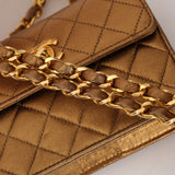 Chanel 1990 Metallic Bronze Micro Half Flap Bag 24K GP