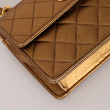 Chanel 1990 Metallic Bronze Micro Half Flap Bag 24K GP