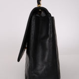 Ultra-Rare Chanel 1991 Black Lambskin Double CC Maxi Flap Bag 24K GP