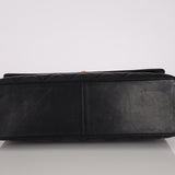 Ultra-Rare Chanel 1991 Black Lambskin Double CC Maxi Flap Bag 24K GP
