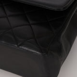 Ultra-Rare Chanel 1991 Black Lambskin Double CC Maxi Flap Bag 24K GP