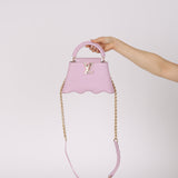 Ultra-Rare Louis Vuitton Guimauve Taurillon Capushell Mother of Pearl Capucines BB