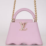 Ultra-Rare Louis Vuitton Guimauve Taurillon Capushell Mother of Pearl Capucines BB