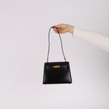 Rare Hermès 1988 Noir Boxcalf Mini Kelly Sellier 20 GHW