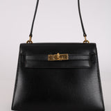 Rare Hermès 1988 Noir Boxcalf Mini Kelly Sellier 20 GHW