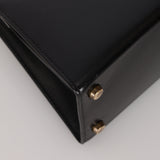 Rare Hermès 1988 Noir Boxcalf Mini Kelly Sellier 20 GHW