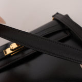 Rare Hermès 1988 Noir Boxcalf Mini Kelly Sellier 20 GHW