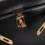 Rare Hermès 1988 Noir Boxcalf Mini Kelly Sellier 20 GHW