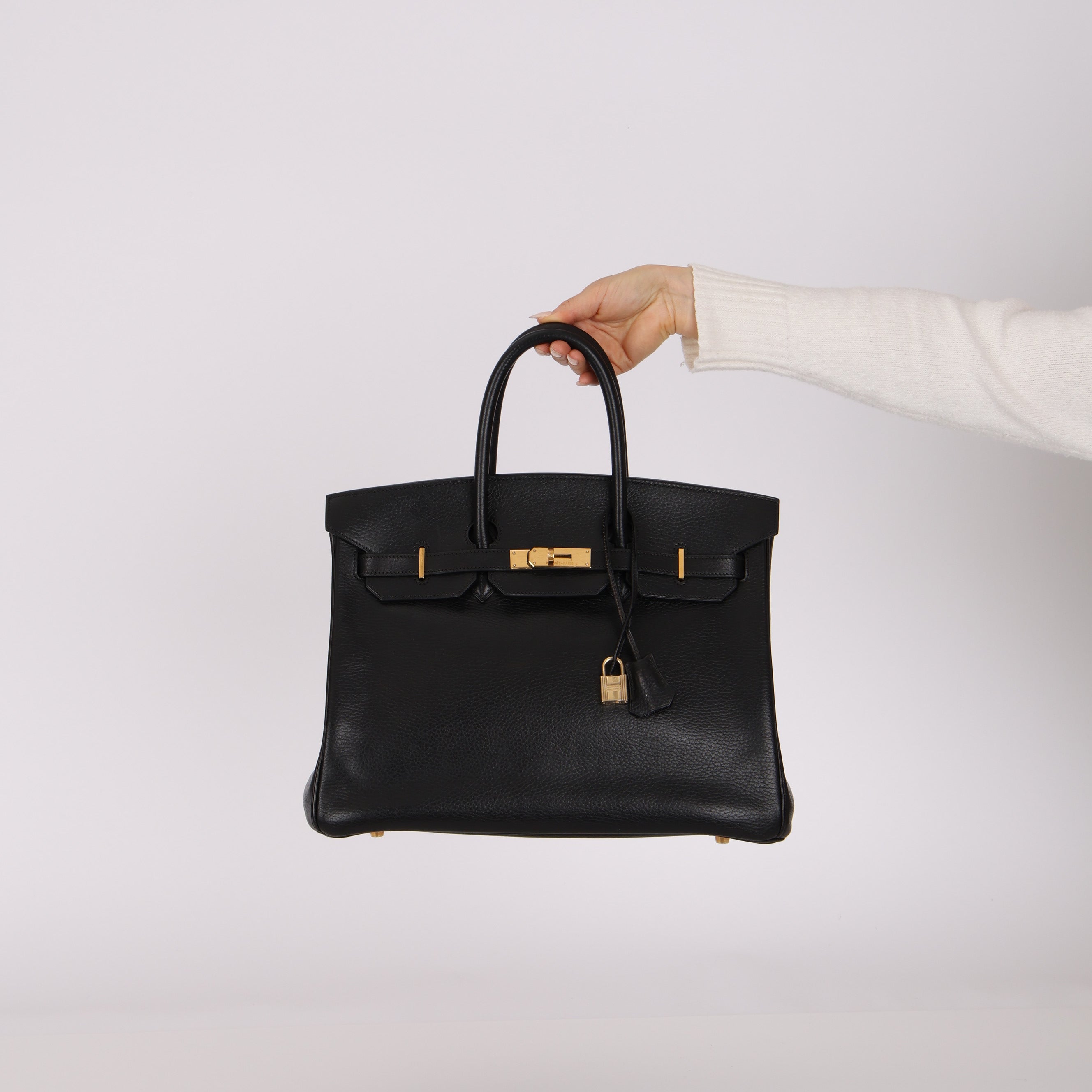 Hermès 2002 Noir Ardennes Retourne Birkin 35 GHW