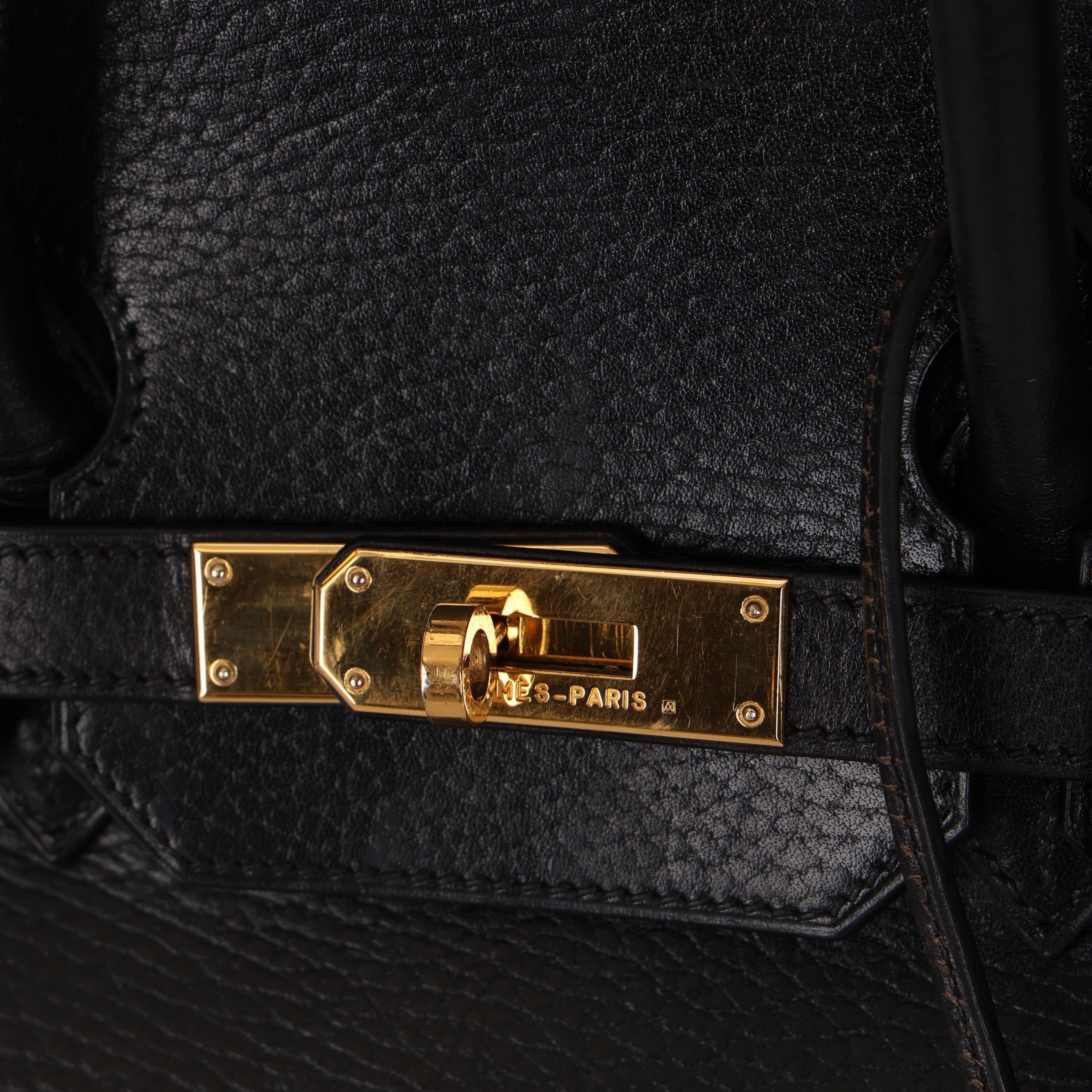 Hermès 2002 Noir Ardennes Retourne Birkin 35 GHW