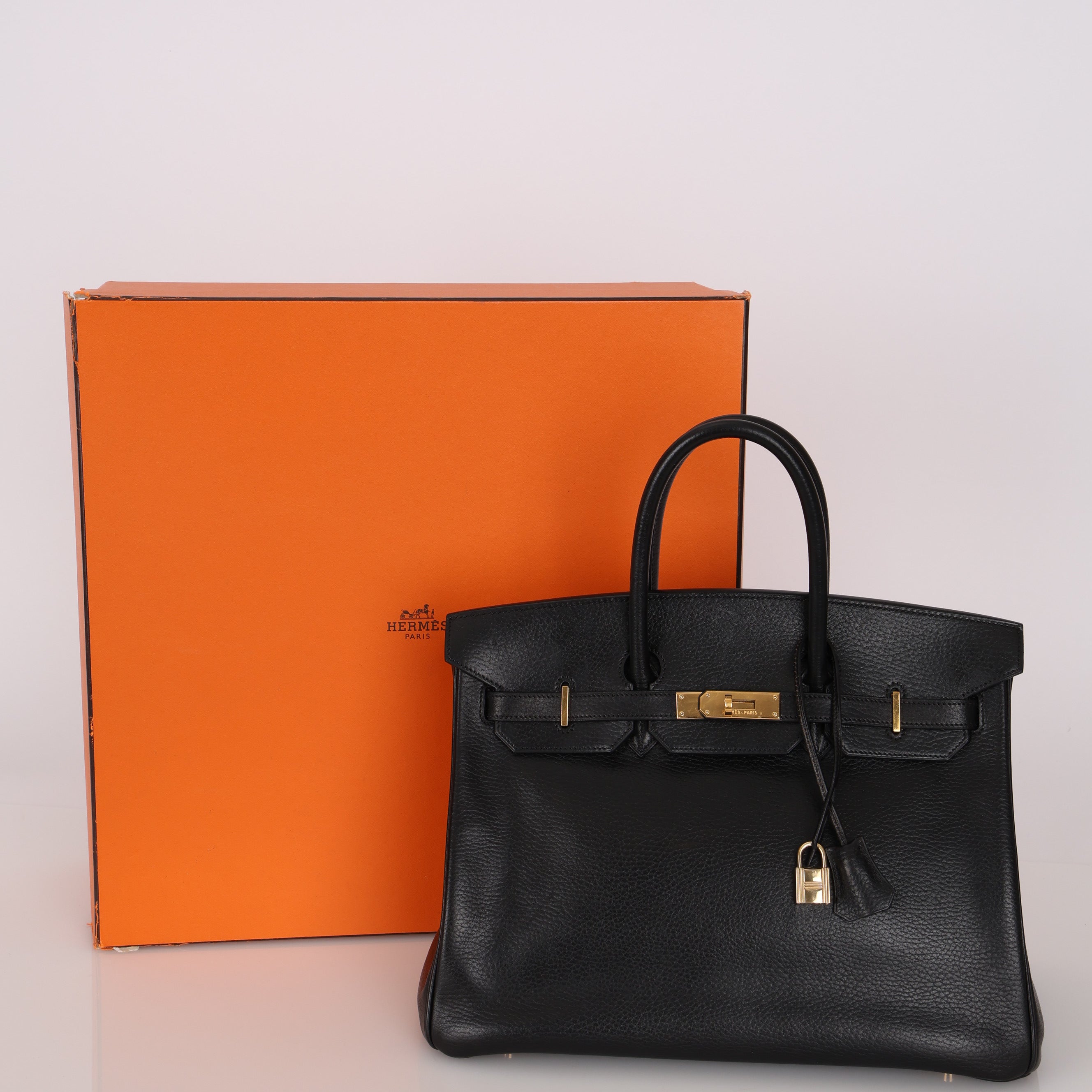 Hermès 2002 Noir Ardennes Retourne Birkin 35 GHW