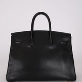 Hermès 2002 Noir Ardennes Retourne Birkin 35 GHW