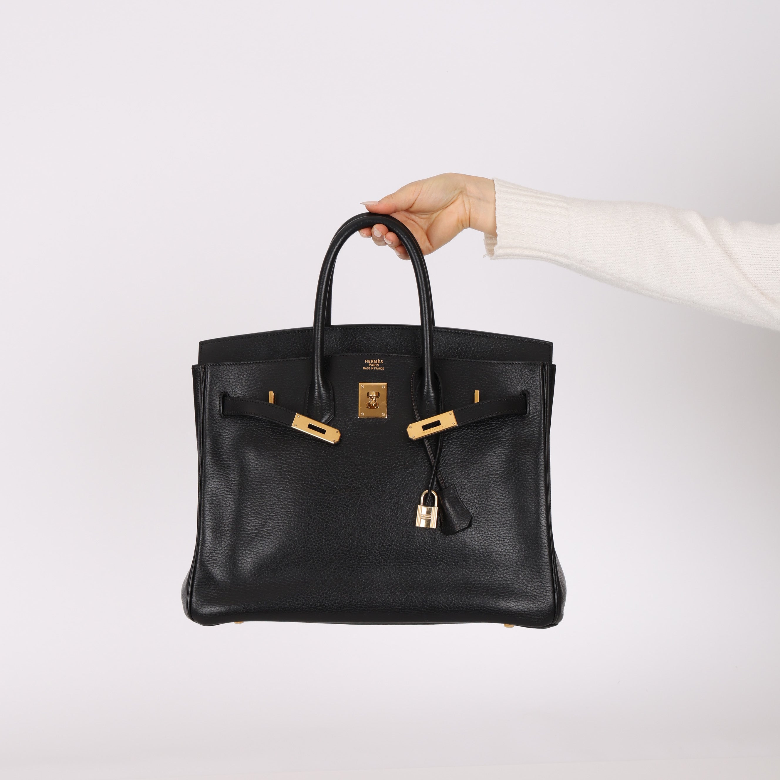 Hermès 2002 Noir Ardennes Retourne Birkin 35 GHW