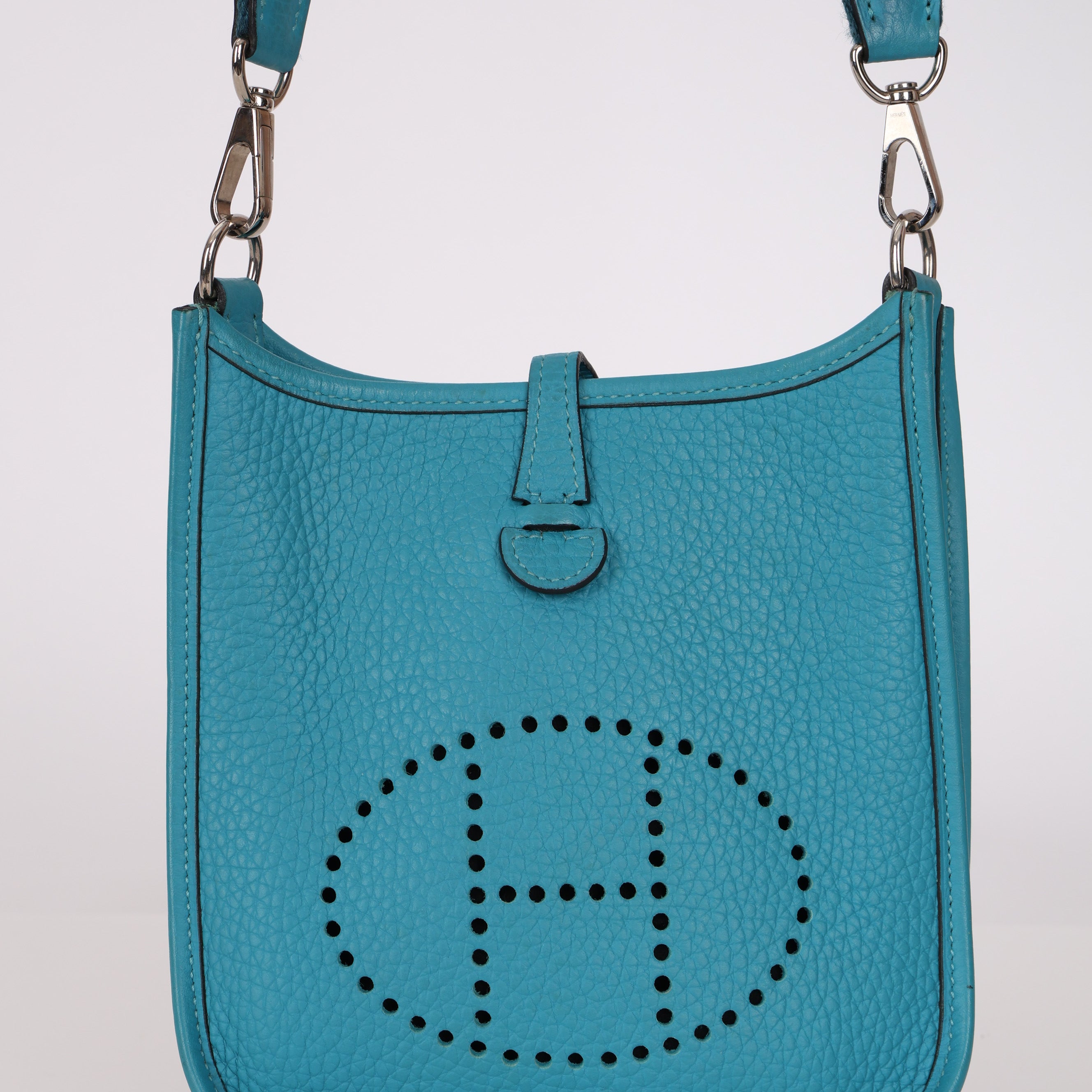 Hermès Evelyne TPM Bleu Paon Clemence 2014 PHW