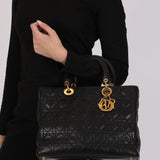 Christian Dior Large Black Lambskin Lady 1990s