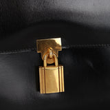 Ultra-Rare Hermès 1974 Noir Boxcalf Cadena Shoulder Bag GHW