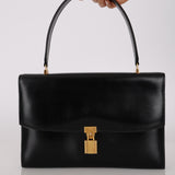 Ultra-Rare Hermès 1974 Noir Boxcalf Cadena Shoulder Bag GHW