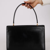 Ultra-Rare Hermès 1974 Noir Boxcalf Cadena Shoulder Bag GHW