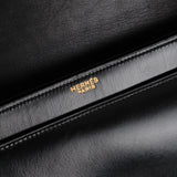 Ultra-Rare Hermès 1974 Noir Boxcalf Cadena Shoulder Bag GHW