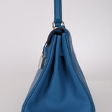 Hermès 2011 JPG Bleu Mykonos Clemence Shoulder Kelly 42 PHW